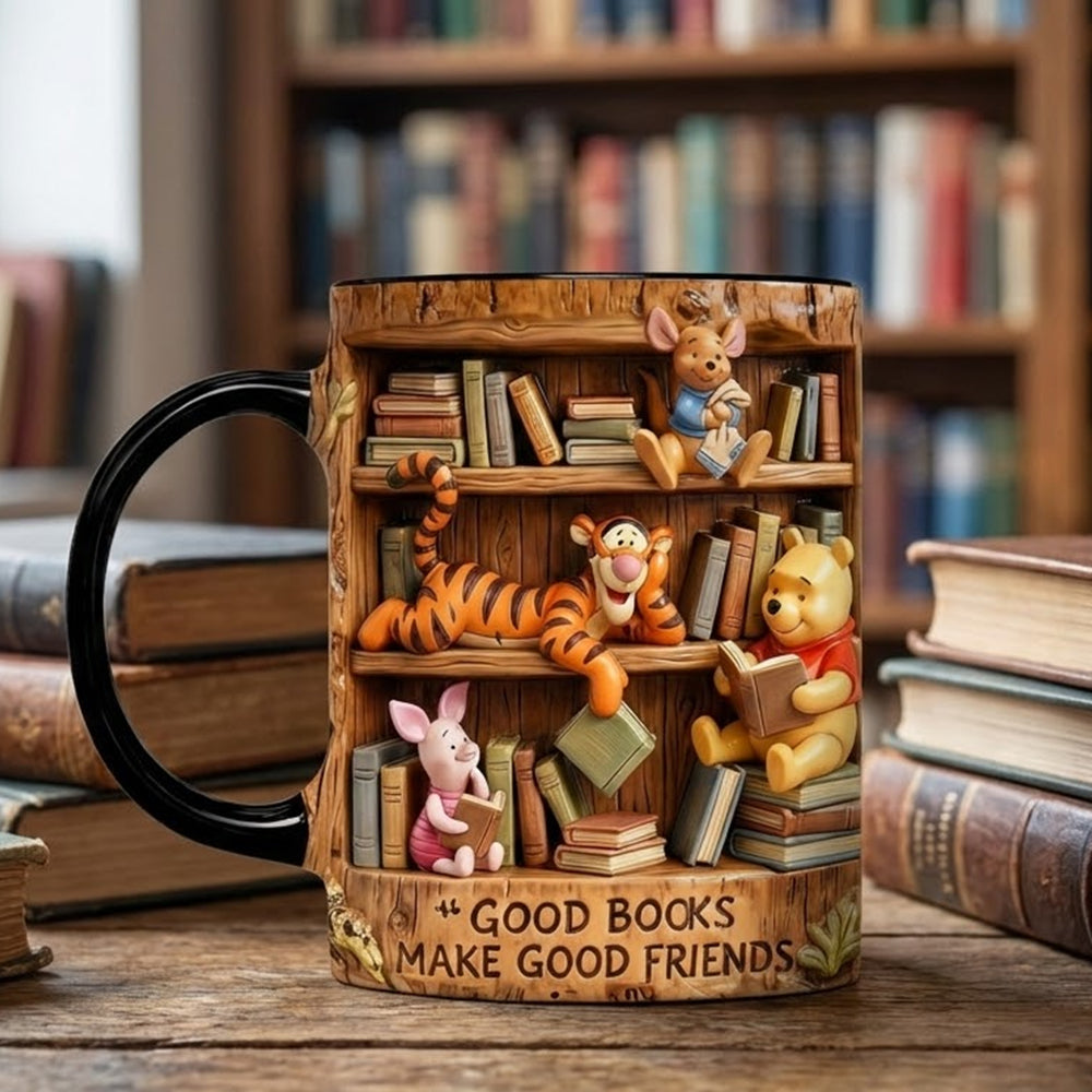 Personalized Cartoon Accent Mug Good Books Gift for Book Lovers