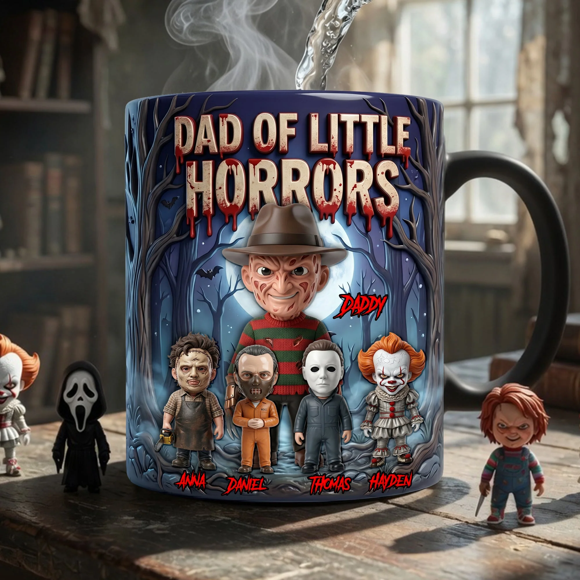 Personalized Dad Of Little Horrors Coffee Mug Halloween Gift Mug GradoCreations