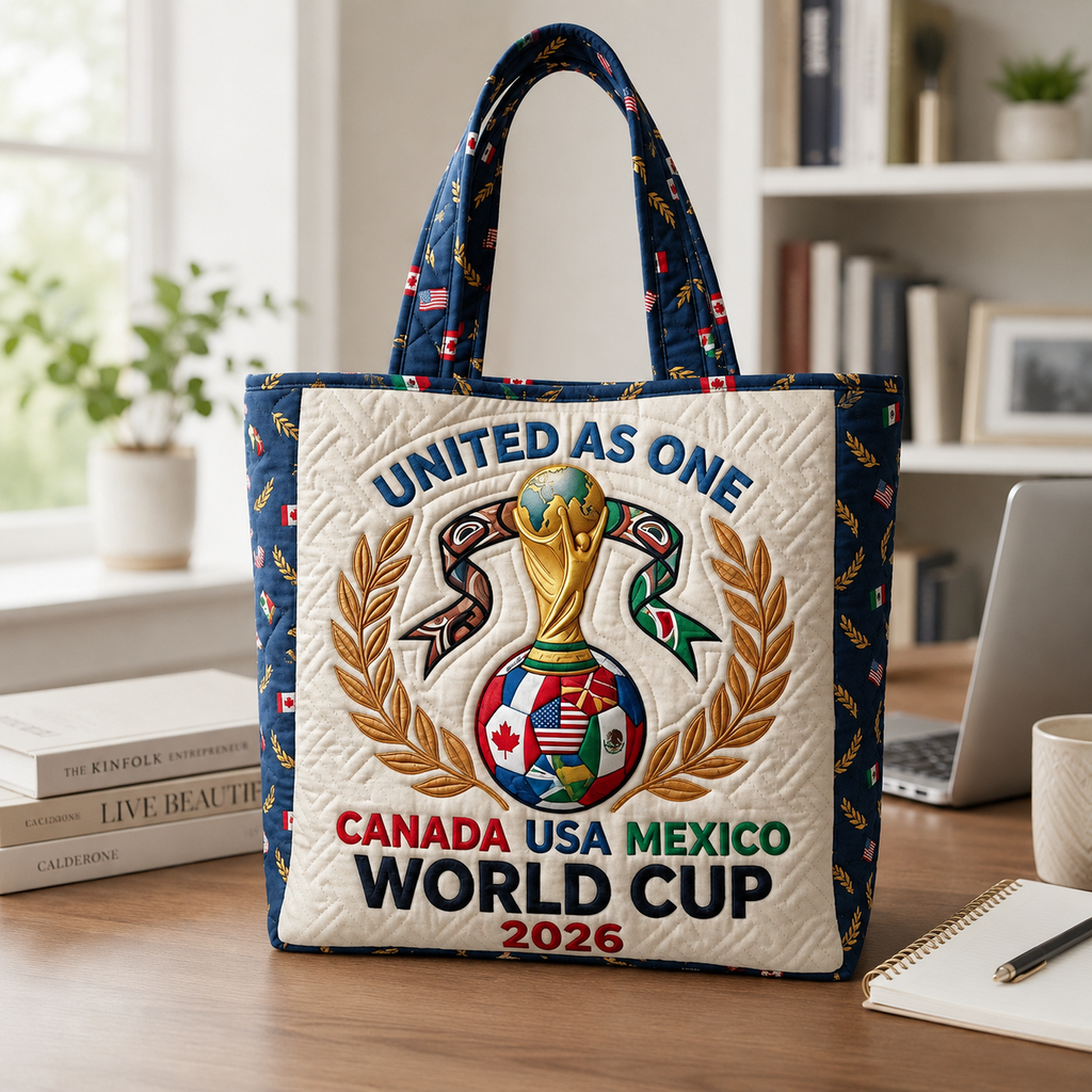 World Cup 2026 Quilted Tote Bag Gift for Soccer Fans