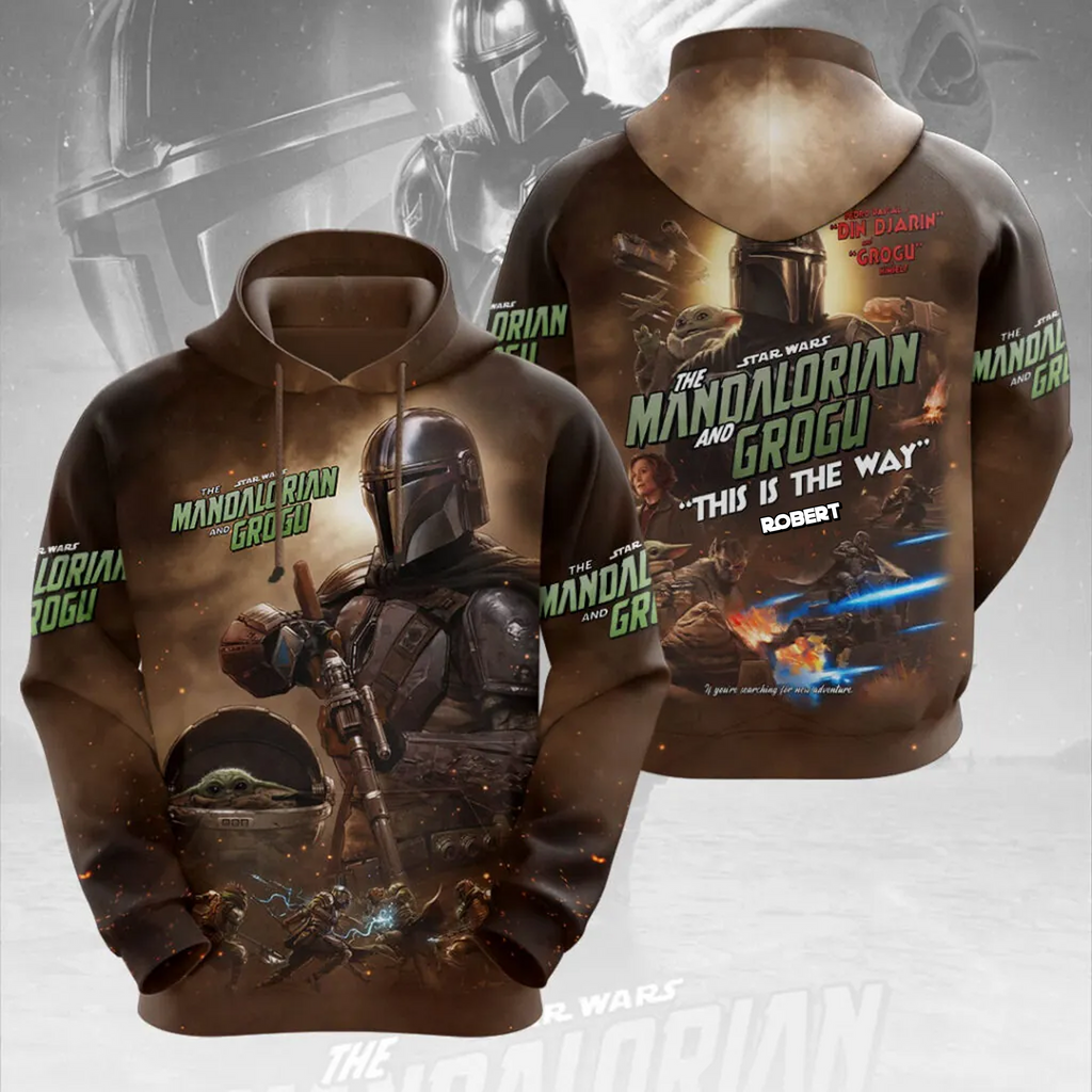 Personalized Star Wars Mandalorian AOP Shirt Custom Gift for Movie Fans