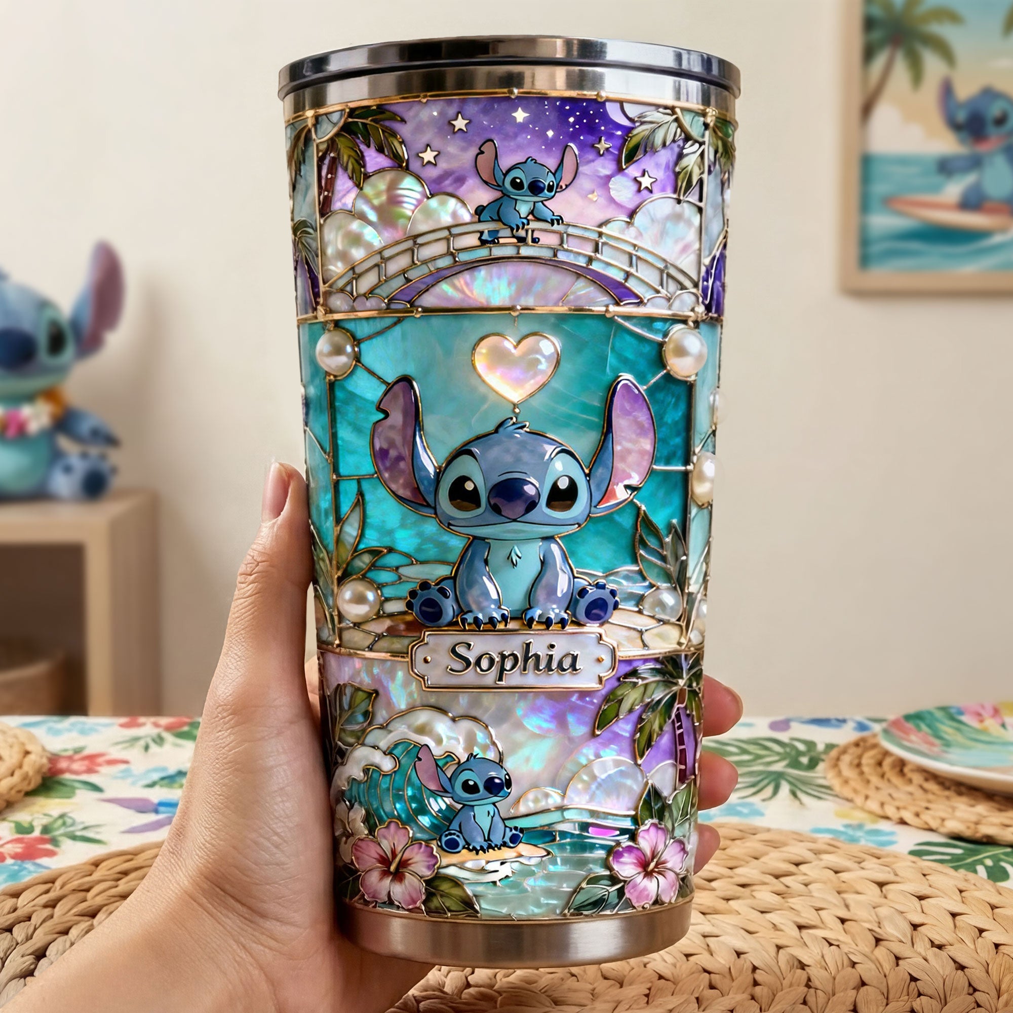 Personalized Blue Alien Tumbler Custom Name Gift for Movie Fans