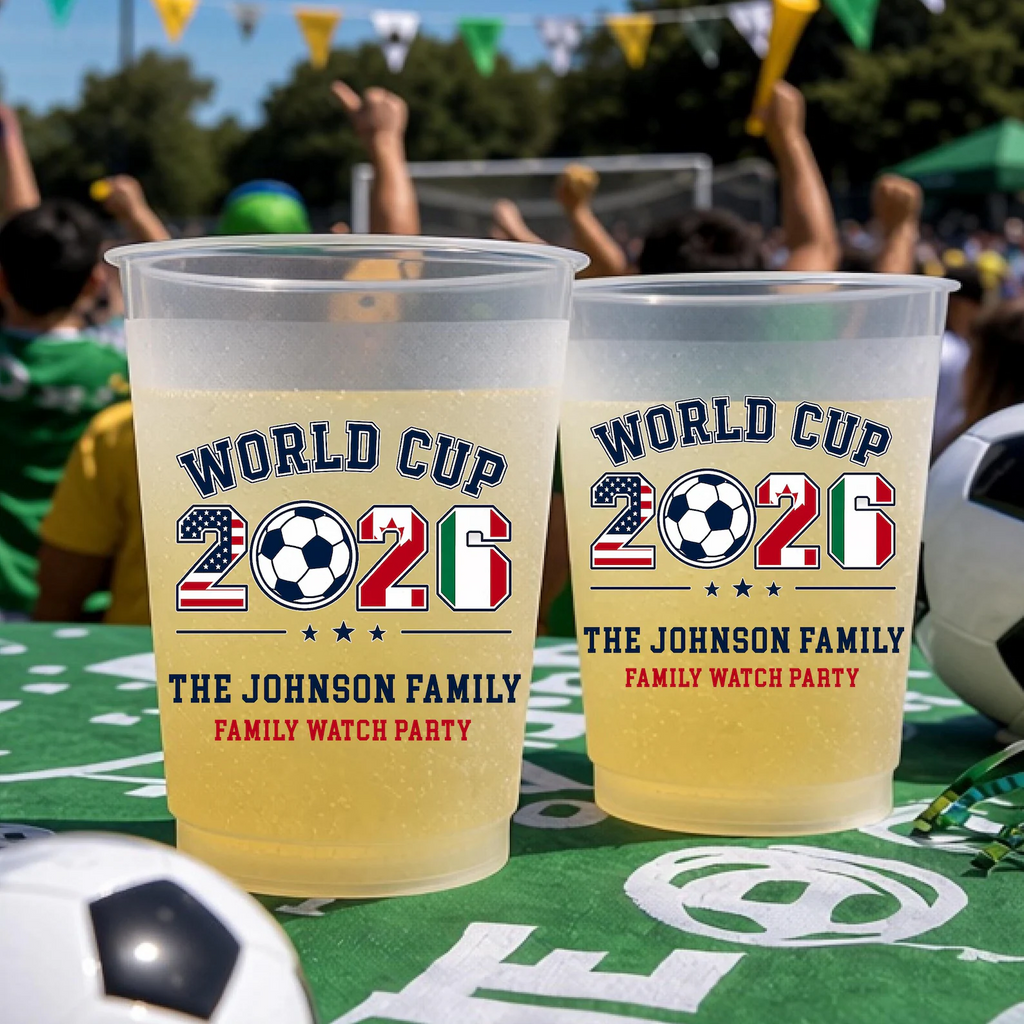 Personalized Frosted Cup for World Cup 2026 Family Watch Party