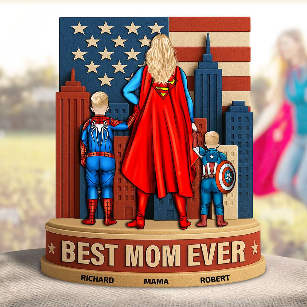 Personalized 4th of July Acrylic Plaque Best Mom Ever Gift Acrylic Plaque GradoCreations