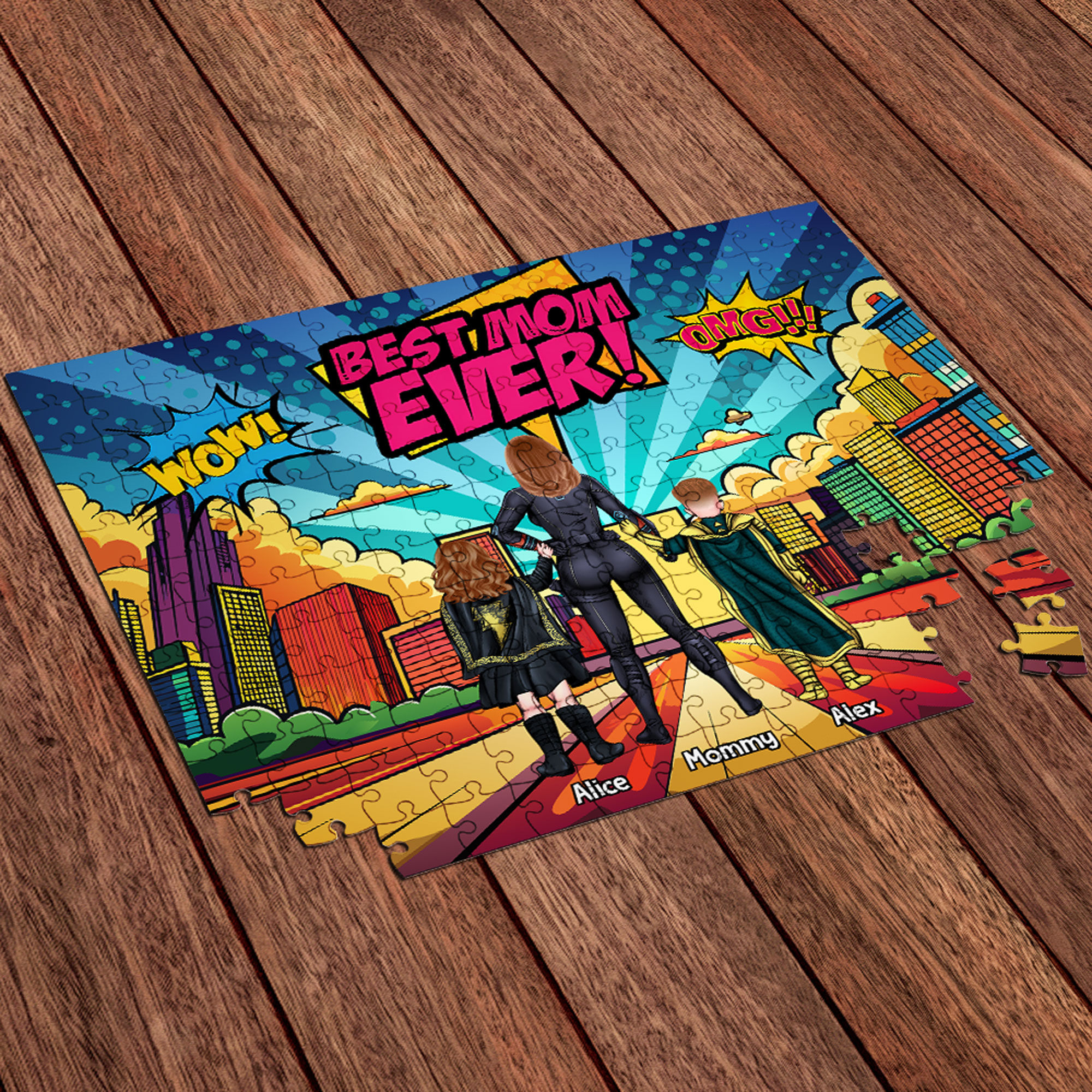 Personalized Best Mom Ever Puzzle Custom Family Gift for Mom Puzzle GradoCreations