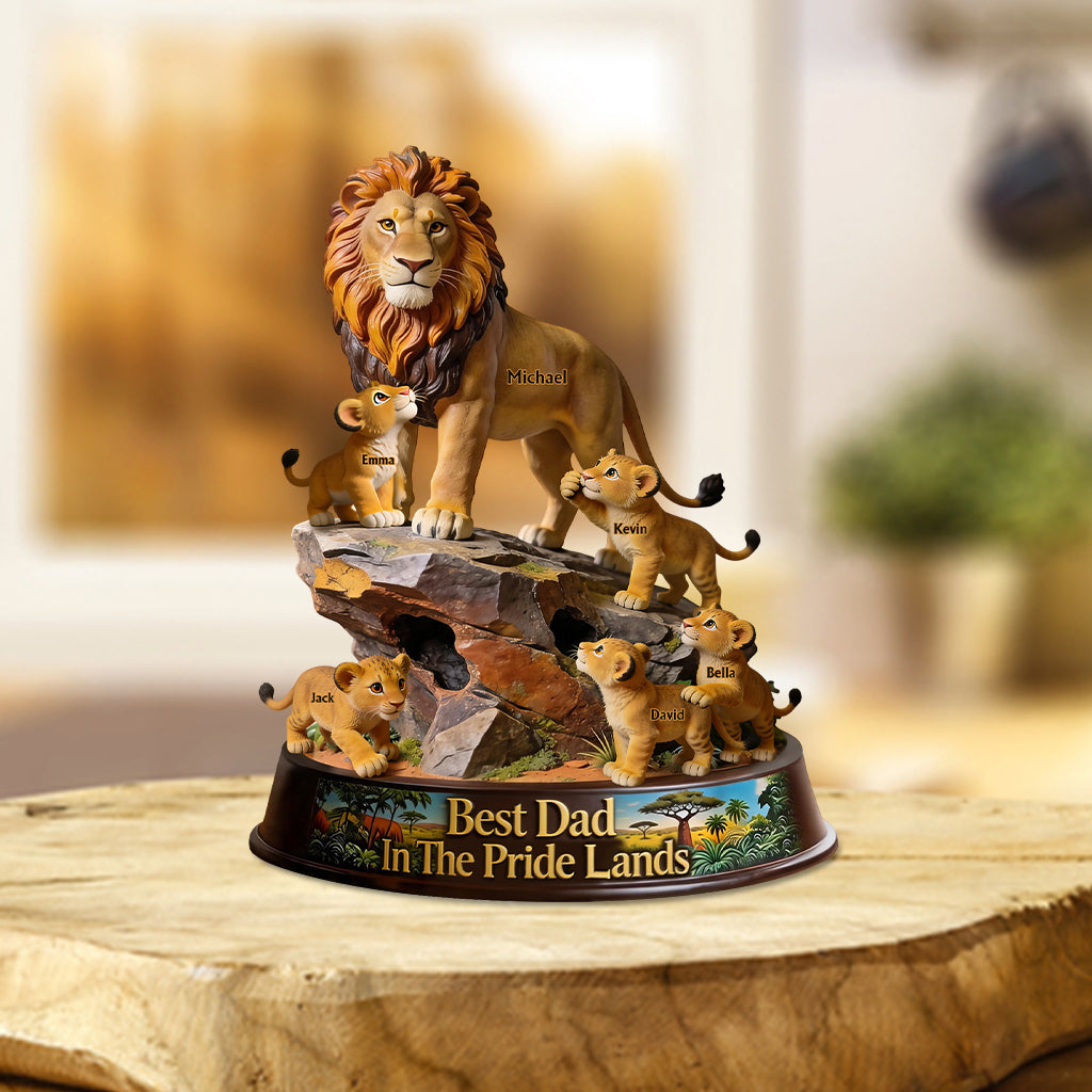 Personalized Lion Dad And Kids Acrylic Plaque Gift for Dad Acrylic Plaque GradoCreations