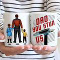 Personalized Ceramic Mug Gift for Dad Cartoon Family Design