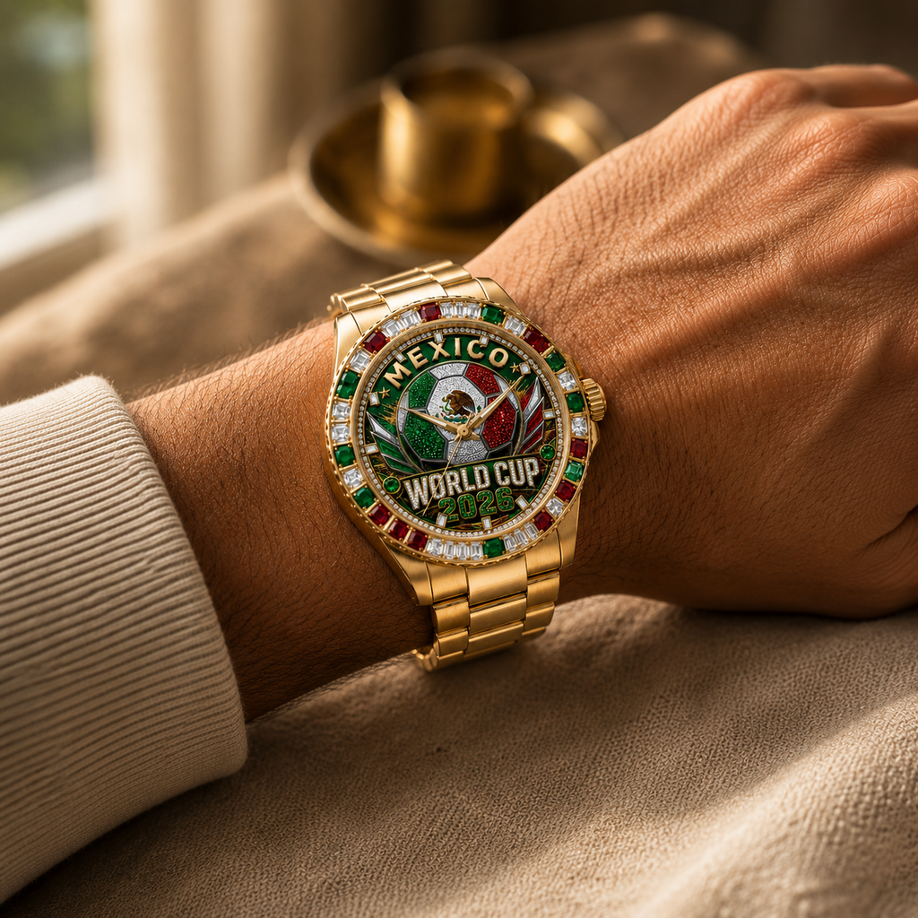Personalized Mexico World Cup 2026 Men's Watch Gift for Football Lovers