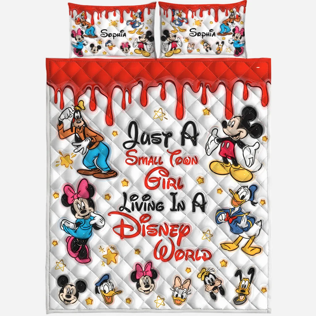 Personalized Disney Quilt Bedding Set for Girls with Custom Name Quilted Bedding Set GradoCreations