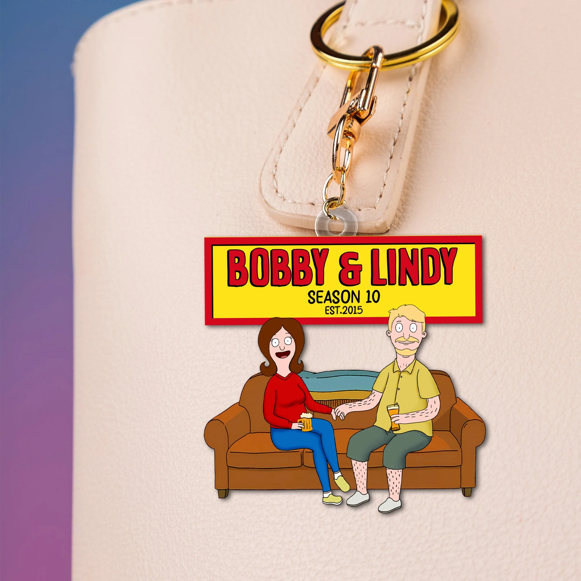 Personalized Burger Couple Acrylic Keychain Gift for Couple, Anniversary