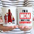 Personalized Super Mom Ceramic Mug with Custom Family Design Gift Idea for Mother's Day