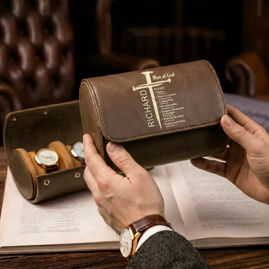 Personalized Leather Watch Case for Him or Her - Gift Idea