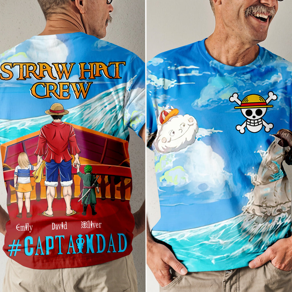 Personalized Pirate Captain 3D T-Shirt Gift for Dad | GradoCreations
