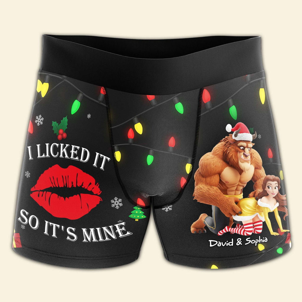 Personalized Men's Boxers I Licked It Christmas Gift for Him