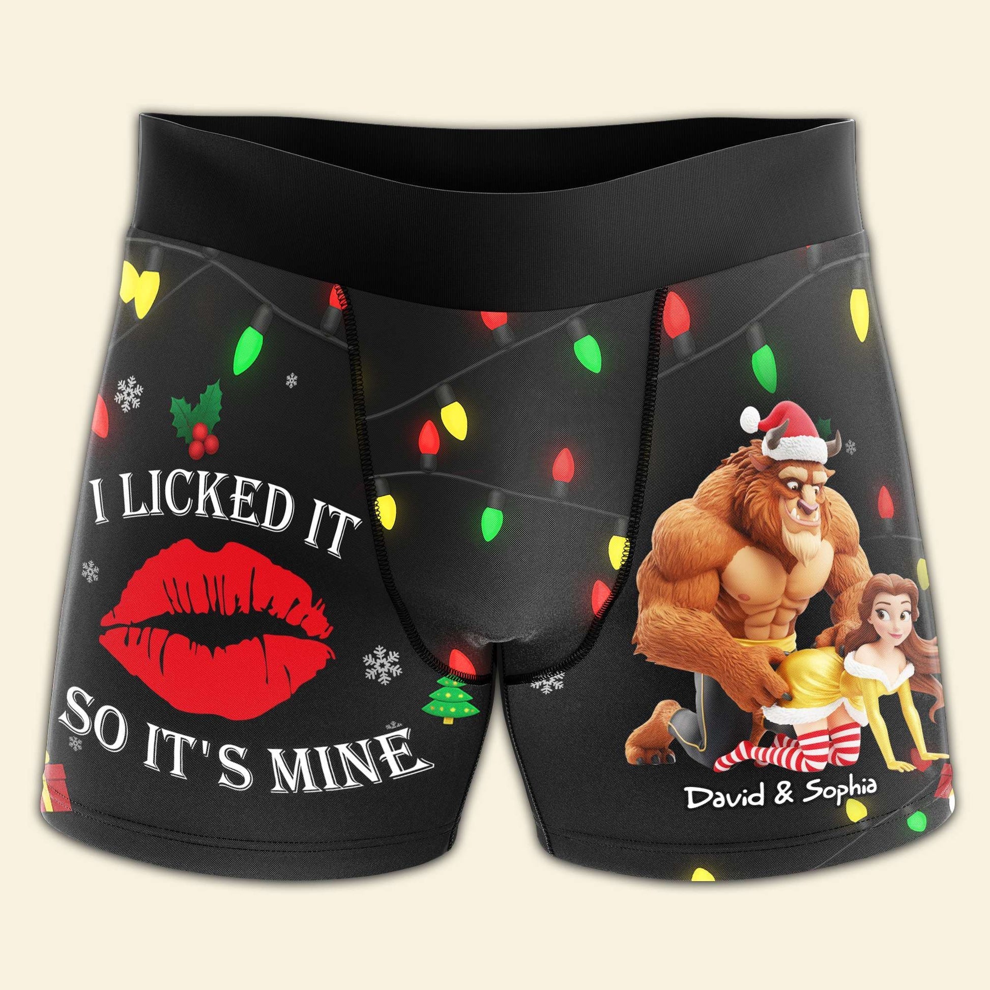 Personalized Men's Boxers I Licked It Christmas Gift for Him