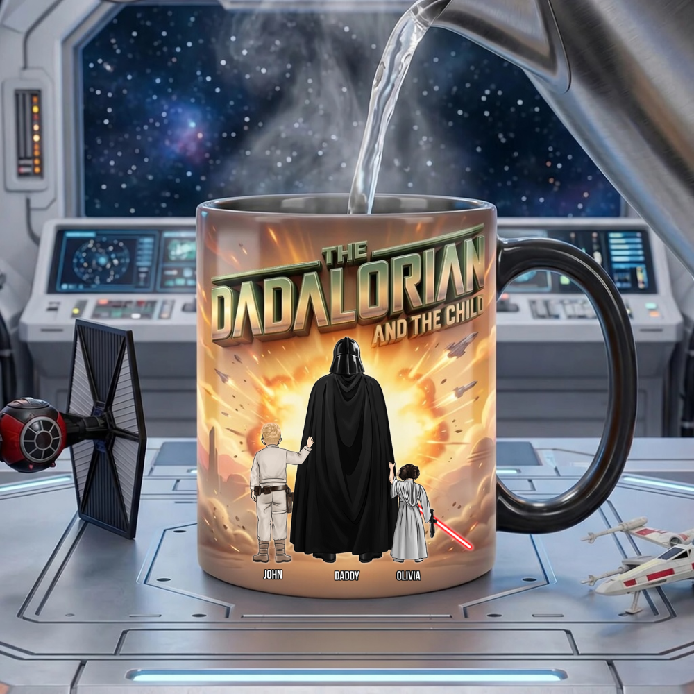 Personalized Color Changing Mug Dadalorian Gift for Dad