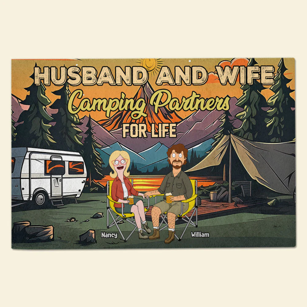 Personalized Camping Doormat for Couples | Unique Anniversary Gift