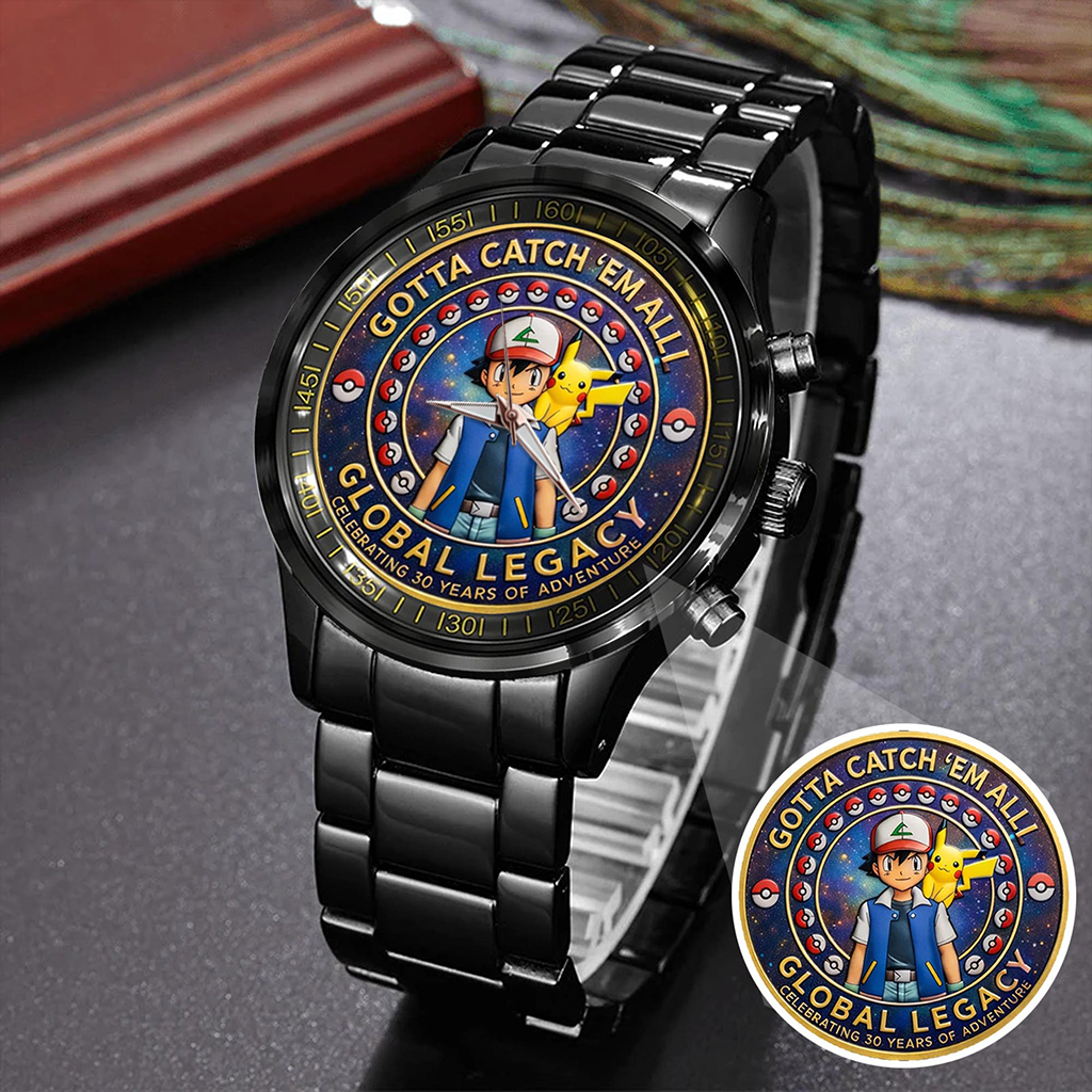 Personalized Hand Watch Gotta Catch 'Em All Gift for Movie Fans