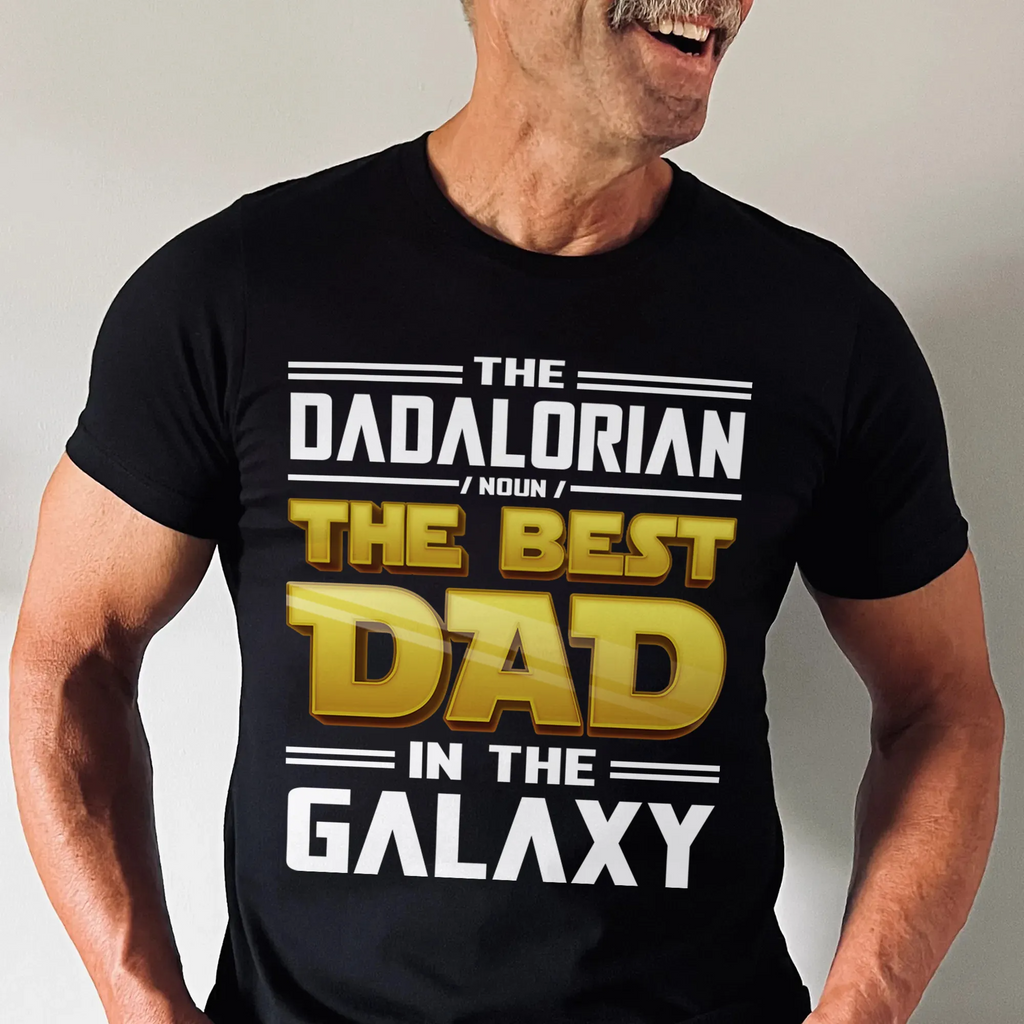 Personalized Dadalorian Shirt Gift for Dad - Custom Name Cotton Tee