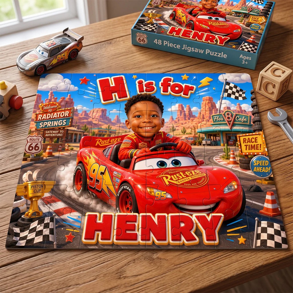 Personalized Custom Photo Puzzle for Kids - Car Lovers Gift Puzzle GradoCreations
