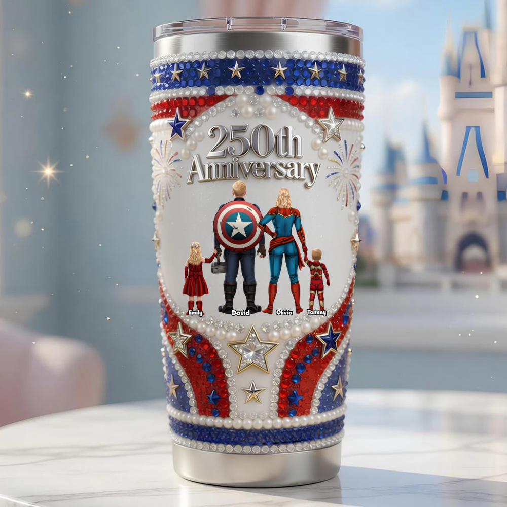 Personalized Patriotic Tumbler 250th Anniversary Family Gift
