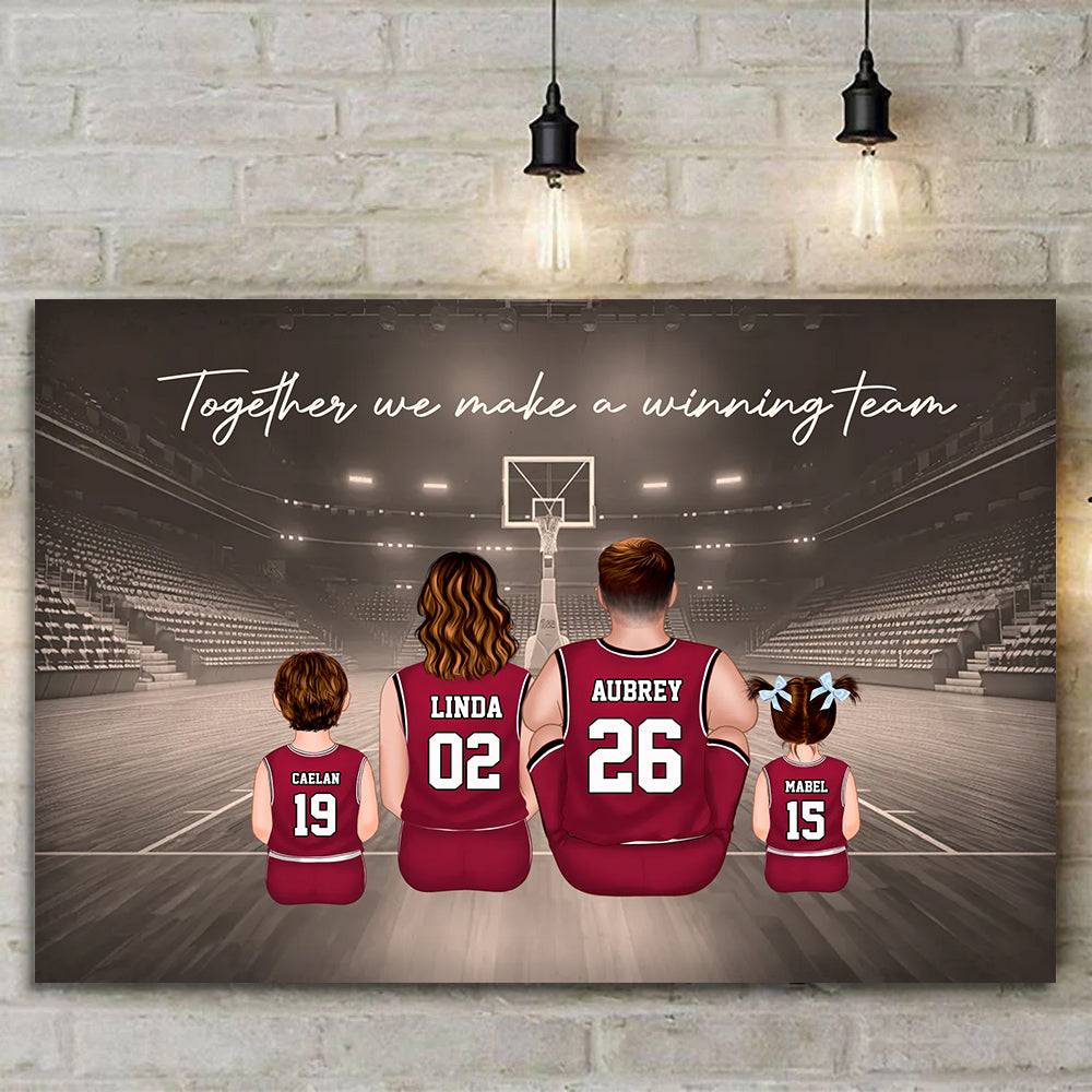Personalized Basketball Family Canvas Poster Gift for Sports Lovers