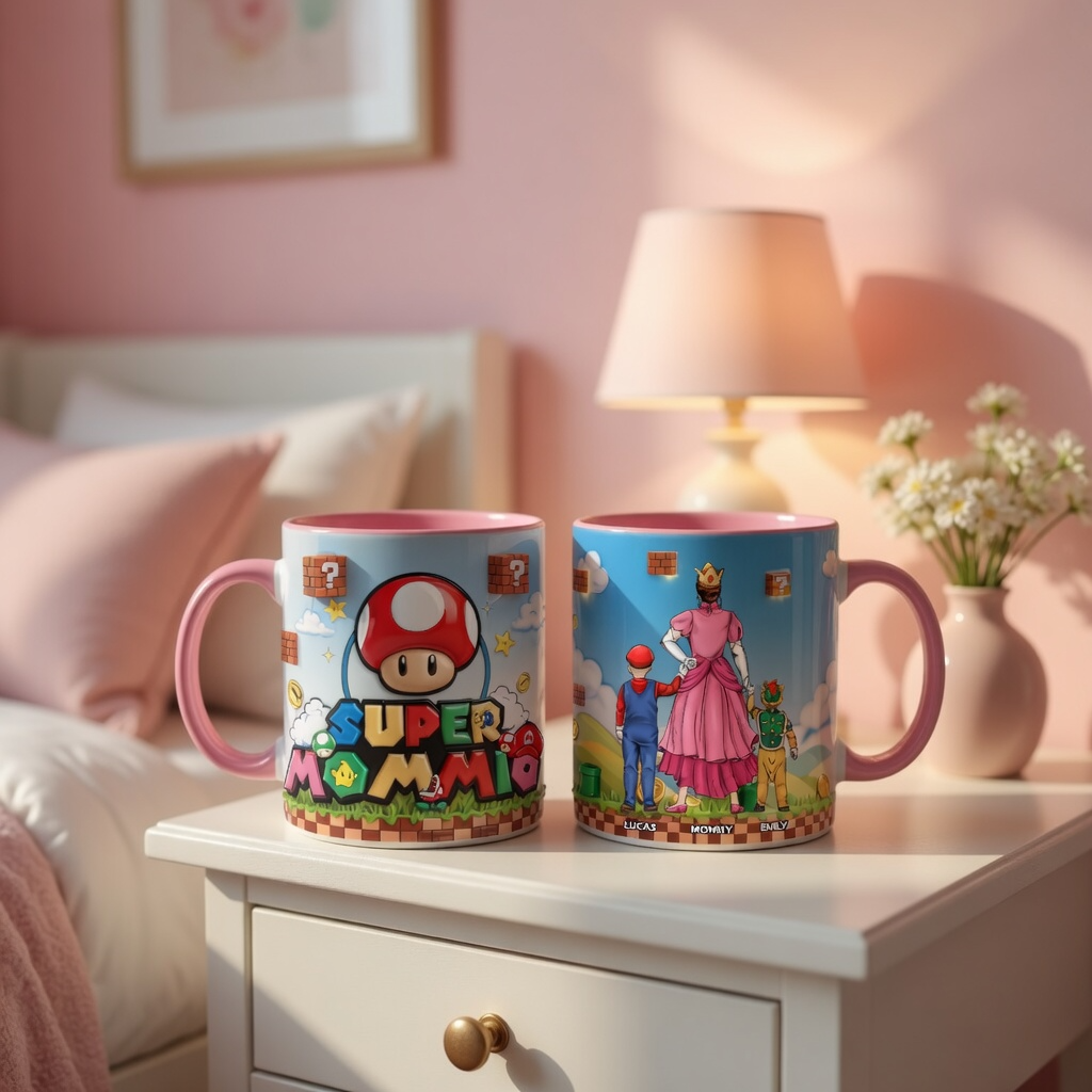 Personalized Super Mommio Accent Mug Gift for Mom