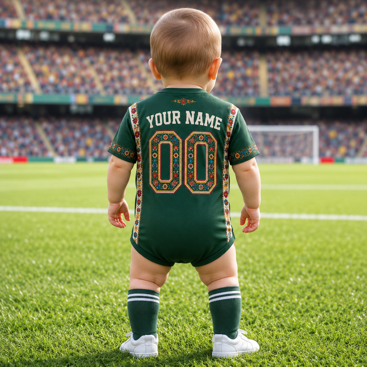 Personalized Mexico Soccer Baby Jersey Bodysuit Gift for New Parents