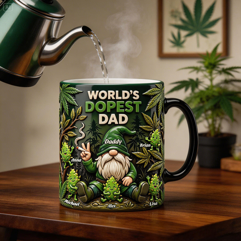 Personalized Color Changing Mug for Dad with Gnome Design