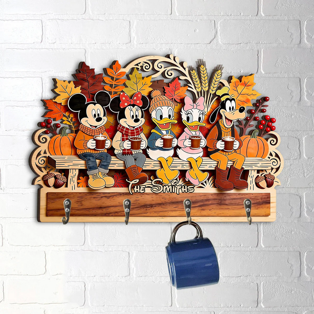 Personalized Movie-Themed Wall Rack Custom Name Gift for Families