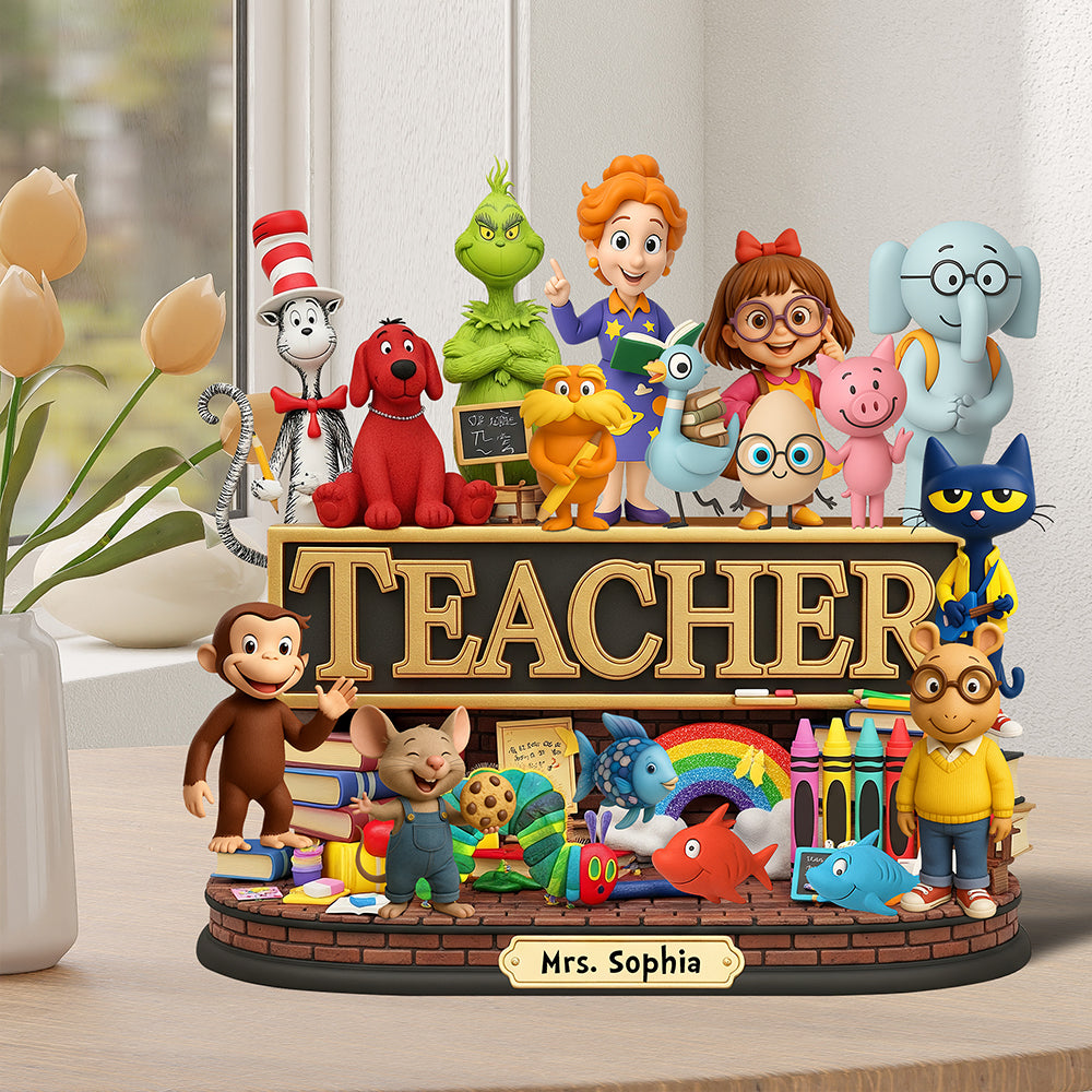 Personalized Acrylic Teacher Plaque Custom Name Gift