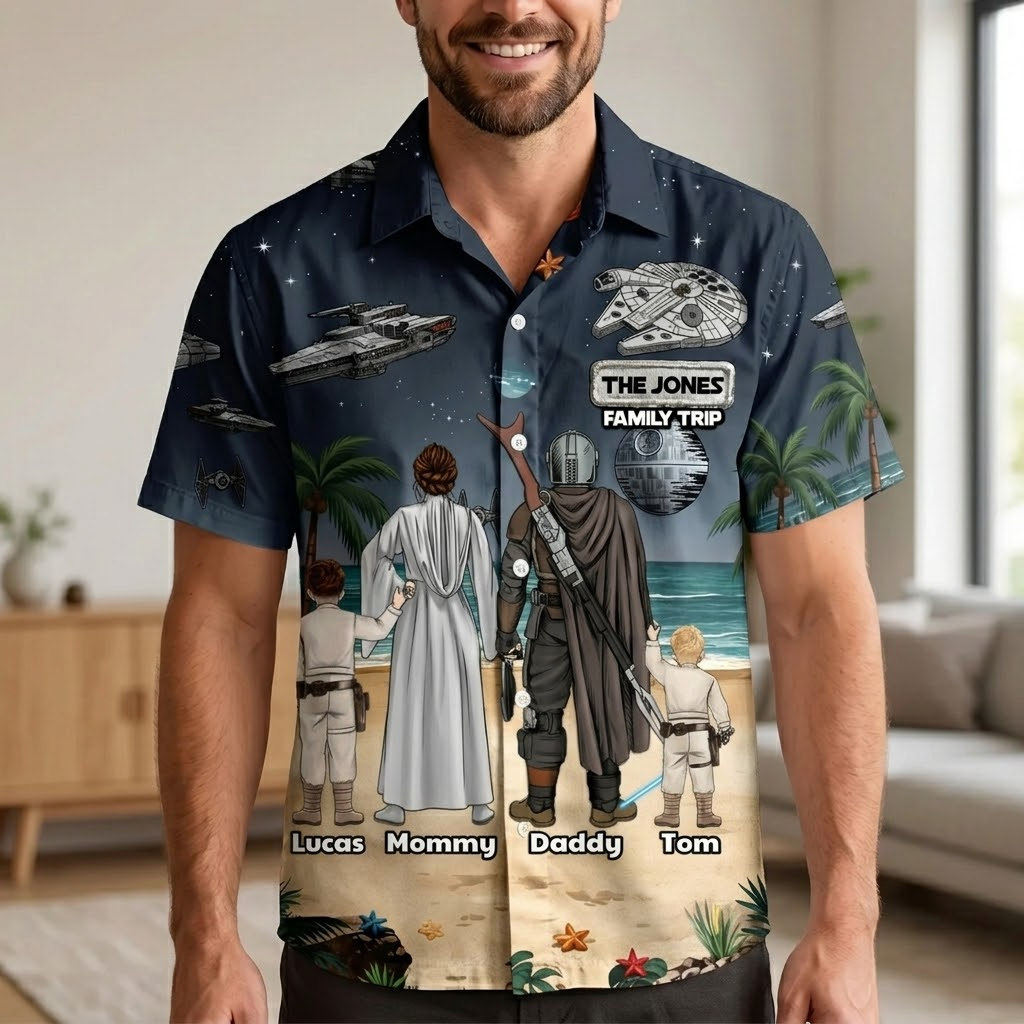 Personalized Family Hawaiian Shirt Summer Vacation Gift Hawaiian Shirt GradoCreations