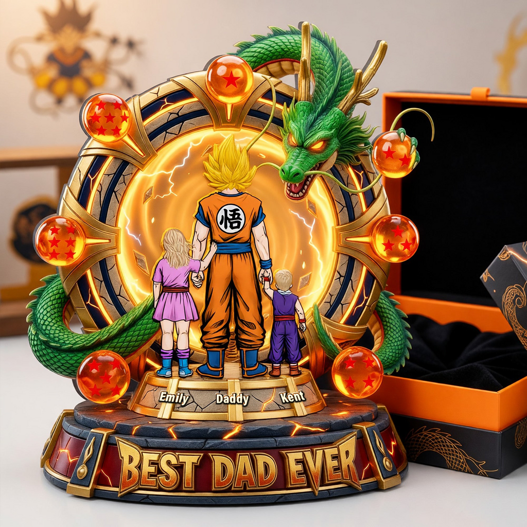 Personalized Dragon Dad Acrylic Plaque Unique Gift for Father
