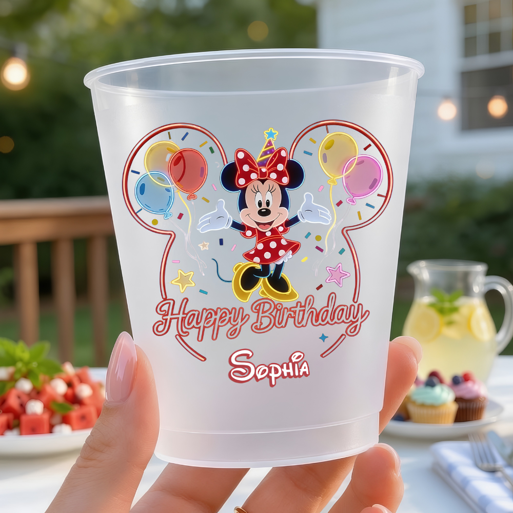 Personalized Frosted Birthday Cup with Mickey Mouse Design - 12oz/16oz Gift for Kids Frosted Cups GradoCreations