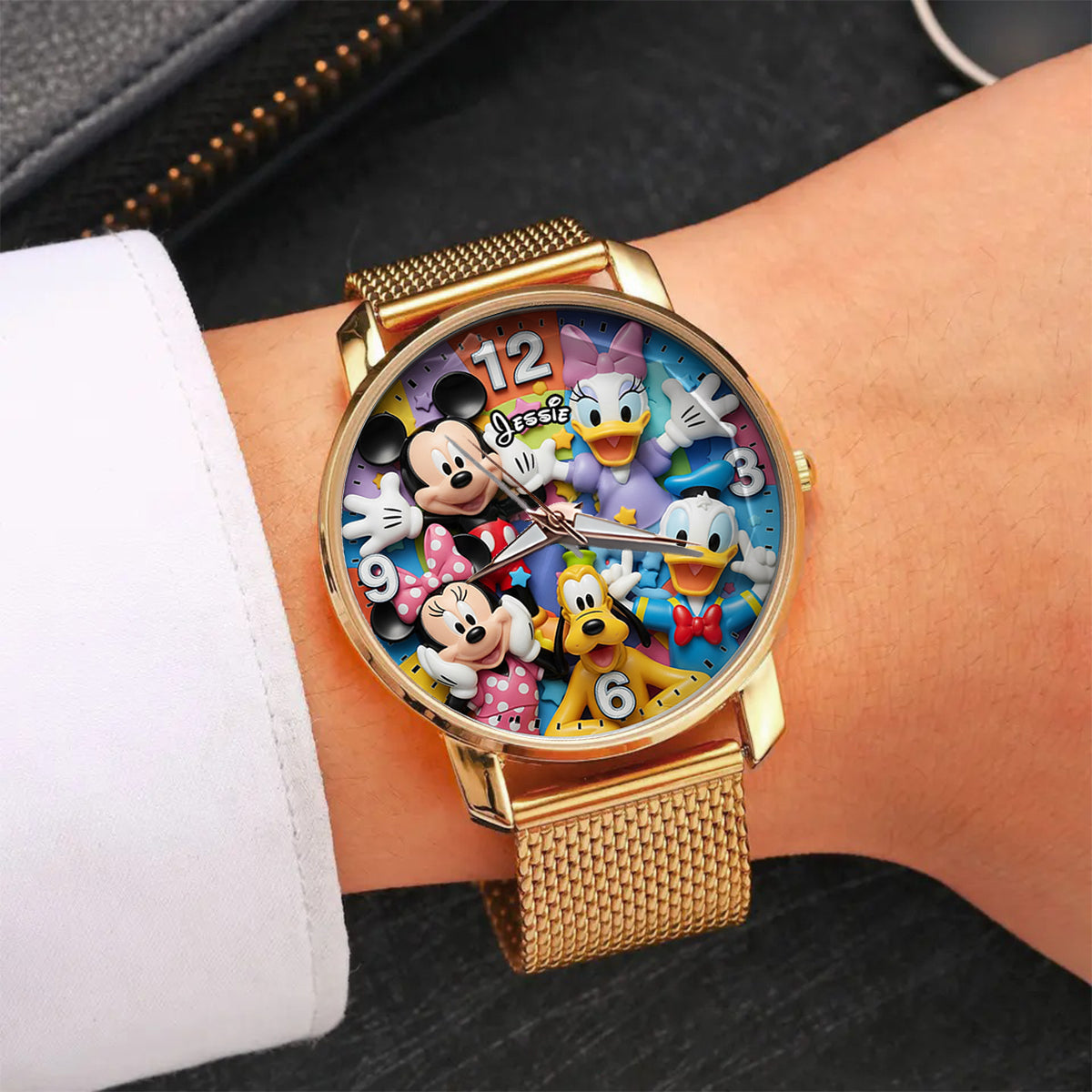Personalized Women’s Watch with Disney Characters Custom Charm Gift for Her
