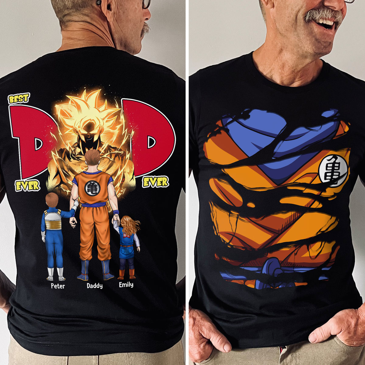Personalized Best Dad Ever T-Shirt Custom Name Gift for Dad