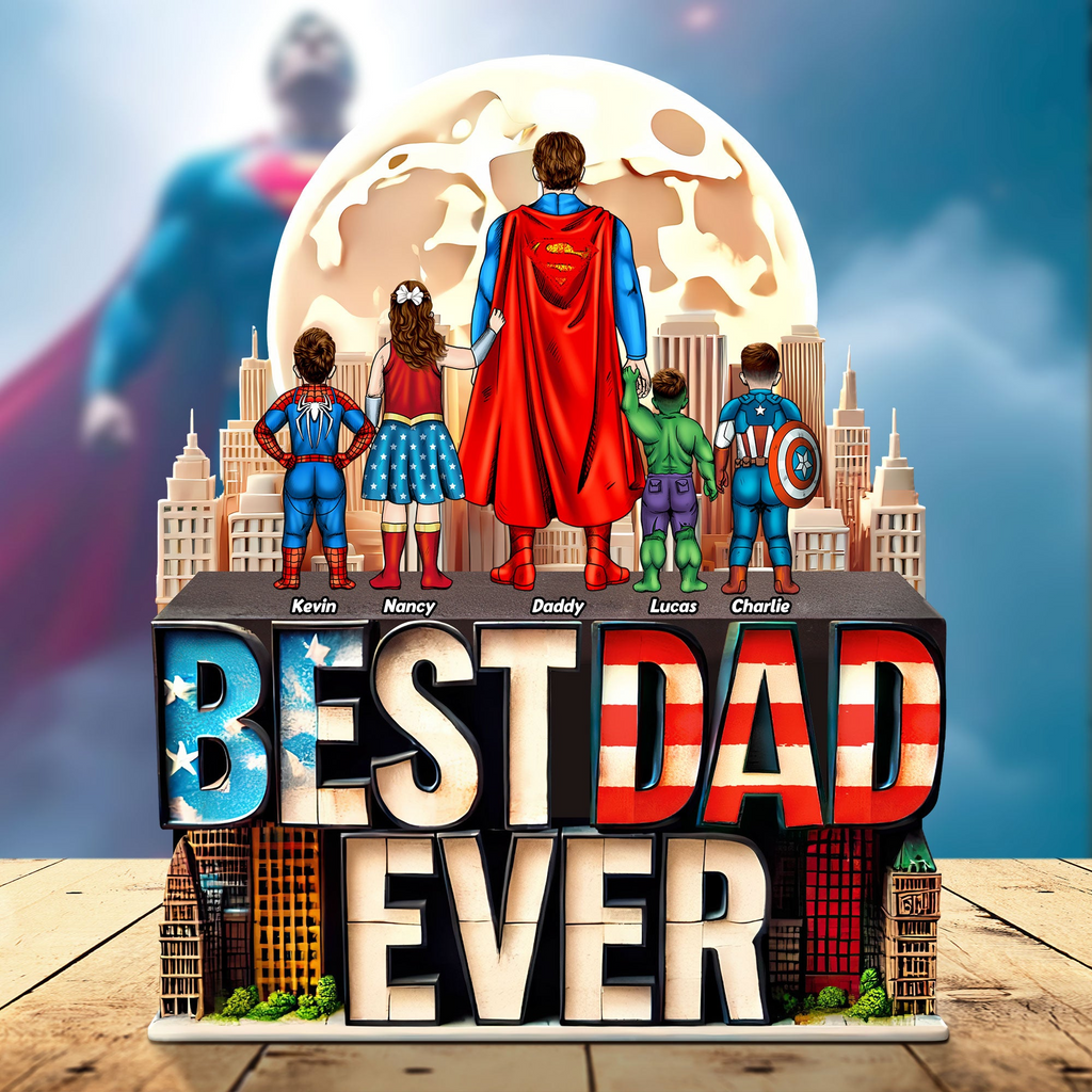 Personalized Best Dad Ever Acrylic Plaque Custom Gift for Dad