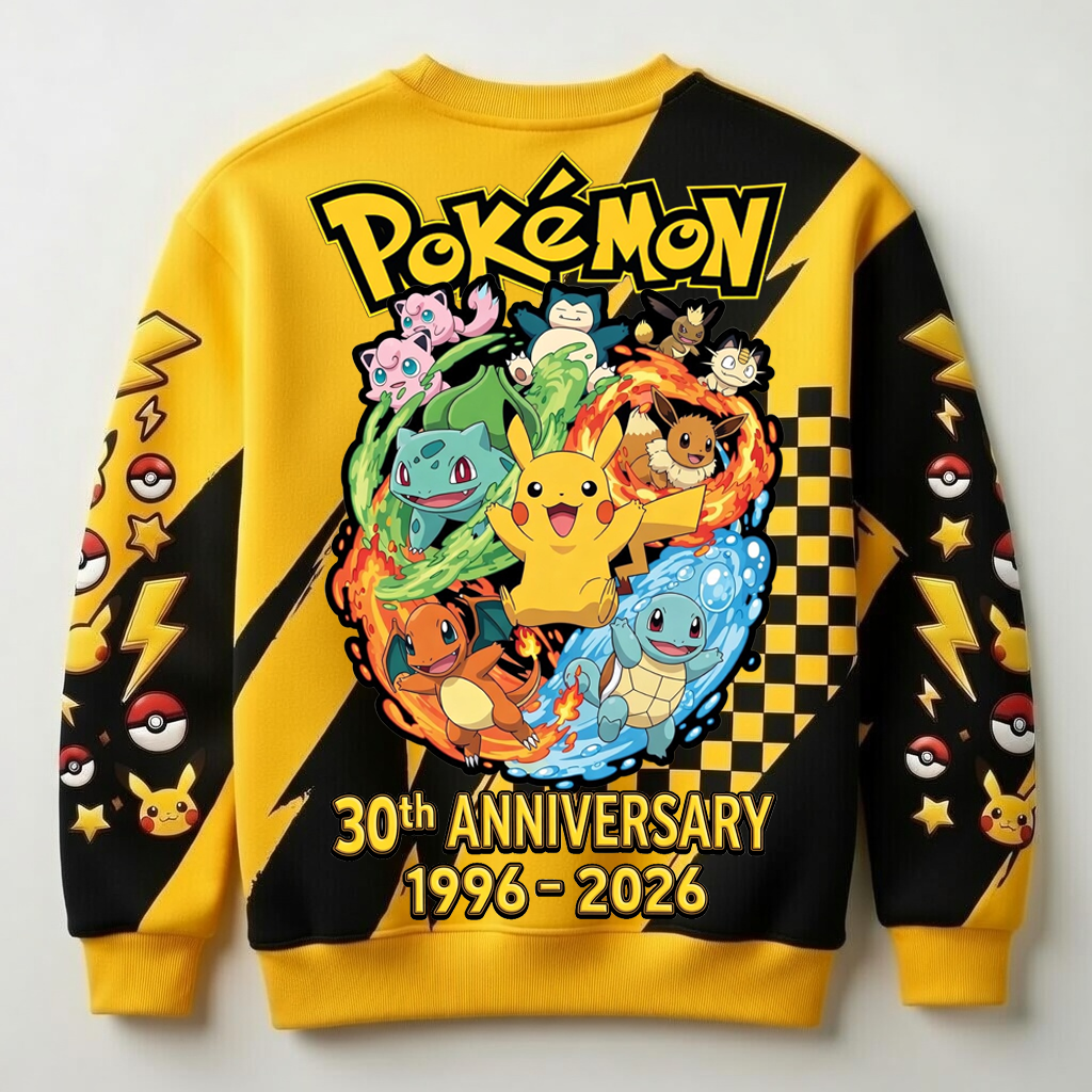Personalized Pokémon All Over Shirt Gift for Movie Fans - 30 Years Celebration