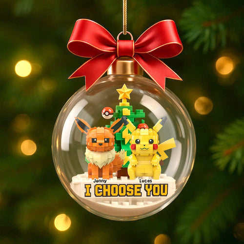 Personalized Acrylic Christmas Ornament - Custom Couple Gift Ornament GradoCreations