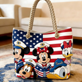 Personalized Beach Bag with USA Flag Design - Custom Vacation Gift for Movie Fans