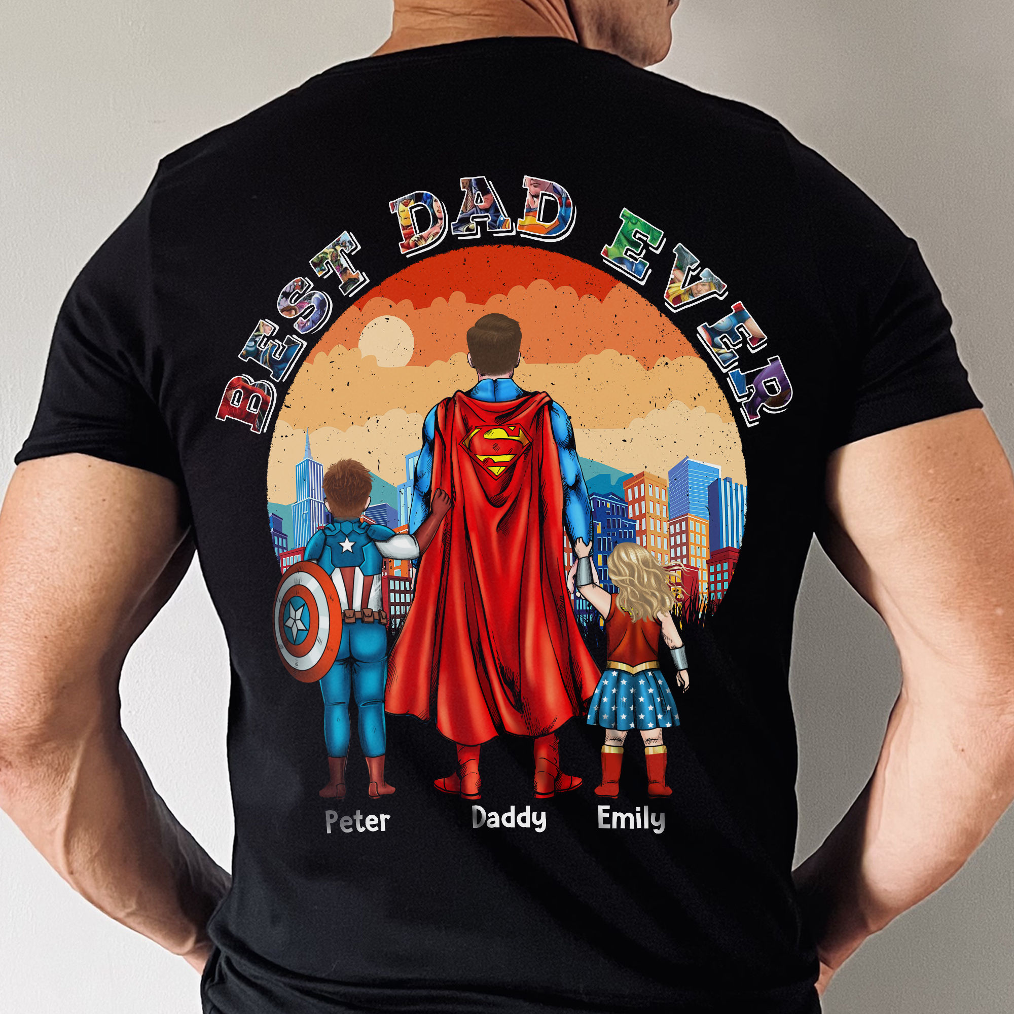 Personalized Best Dad Ever Super Dad Shirt Gift for Dad