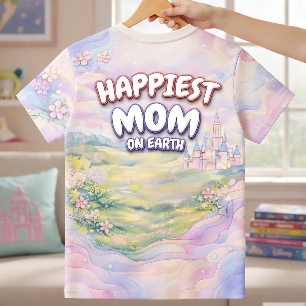 Personalized Happiest Mom On Earth All Over Shirt Gift for Mom AOP Shirt GradoCreations