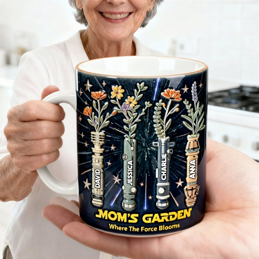 Personalized Floral Space Mug Custom Name Gift for Mom Mug GradoCreations