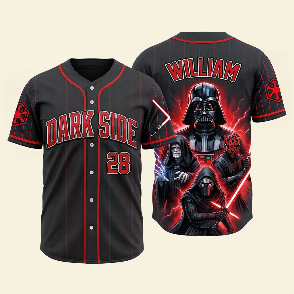 Personalized Dark Side Baseball Jersey Custom Name Gift for Movie Fans