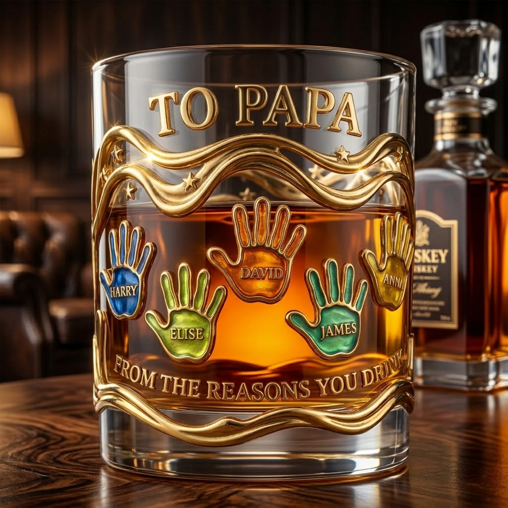 Personalized Whiskey Glass Custom Engraved Gift for Dad