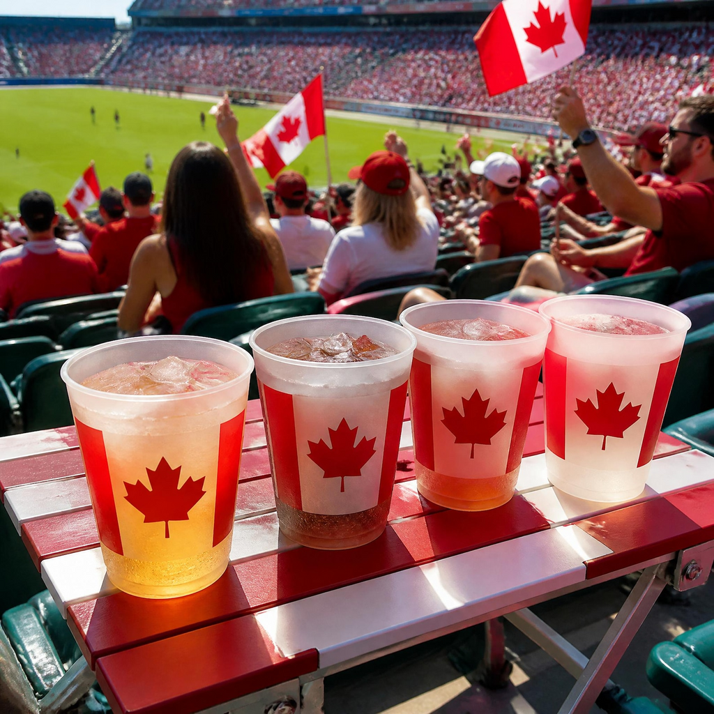 Personalized Frosted Cups with Country Flags for Sports Fans