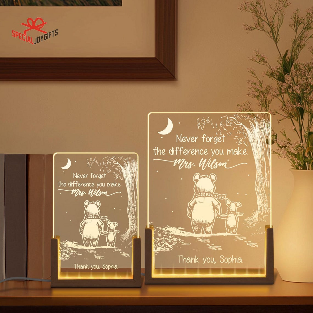 Personalized 3D LED Light for Teacher Gift - Thank You Teacher Decoration