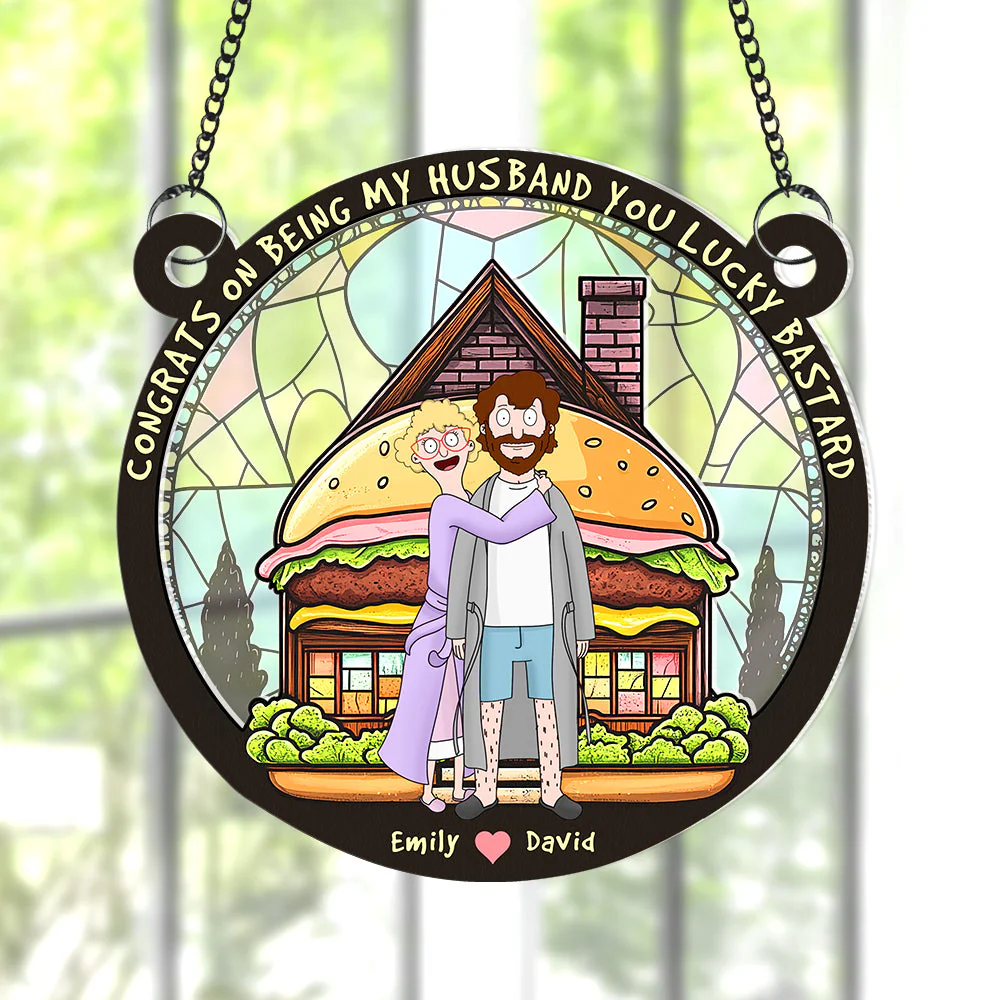 Personalized Funny Love Suncatcher Ornament for Couples Gift