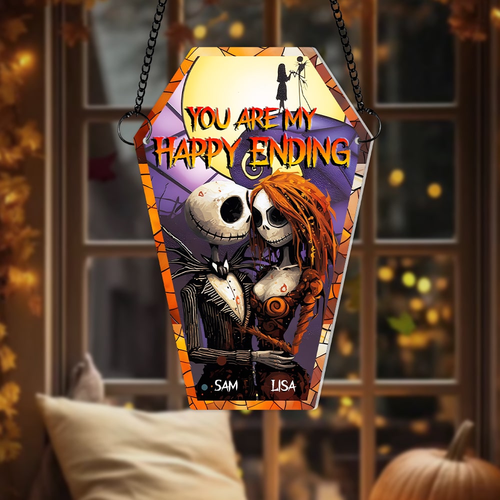 Personalized You Are My Happy Ending Suncatcher Gift for Couples