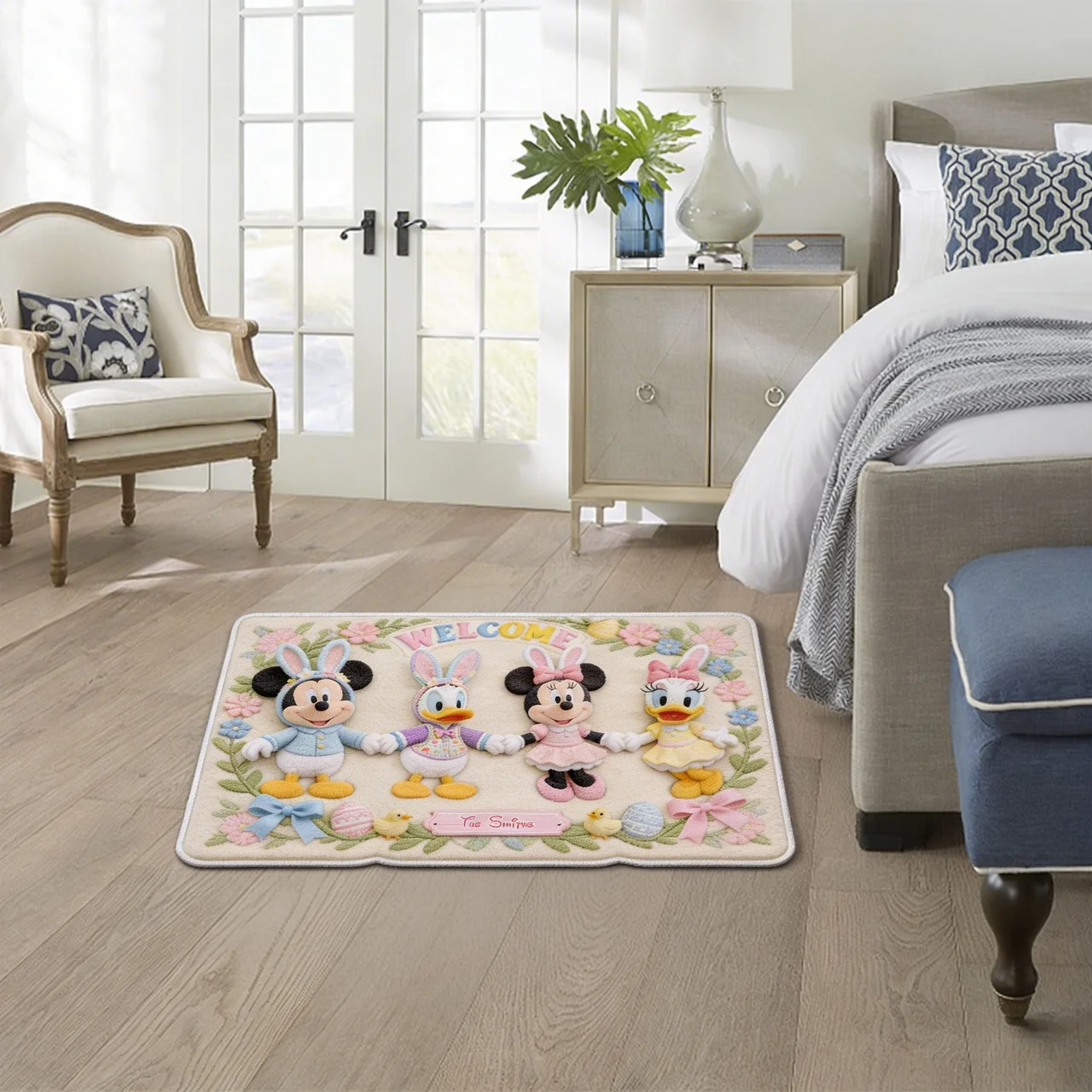 Personalized Easter Door Mat with Mickey & Friends for Family