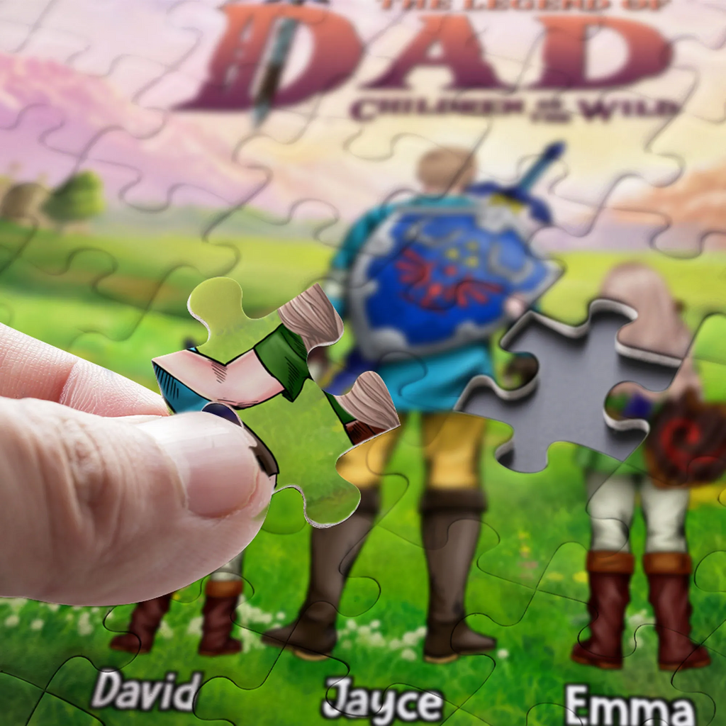 Personalized Dad Puzzle 'Children of the Wild' Custom Gift
